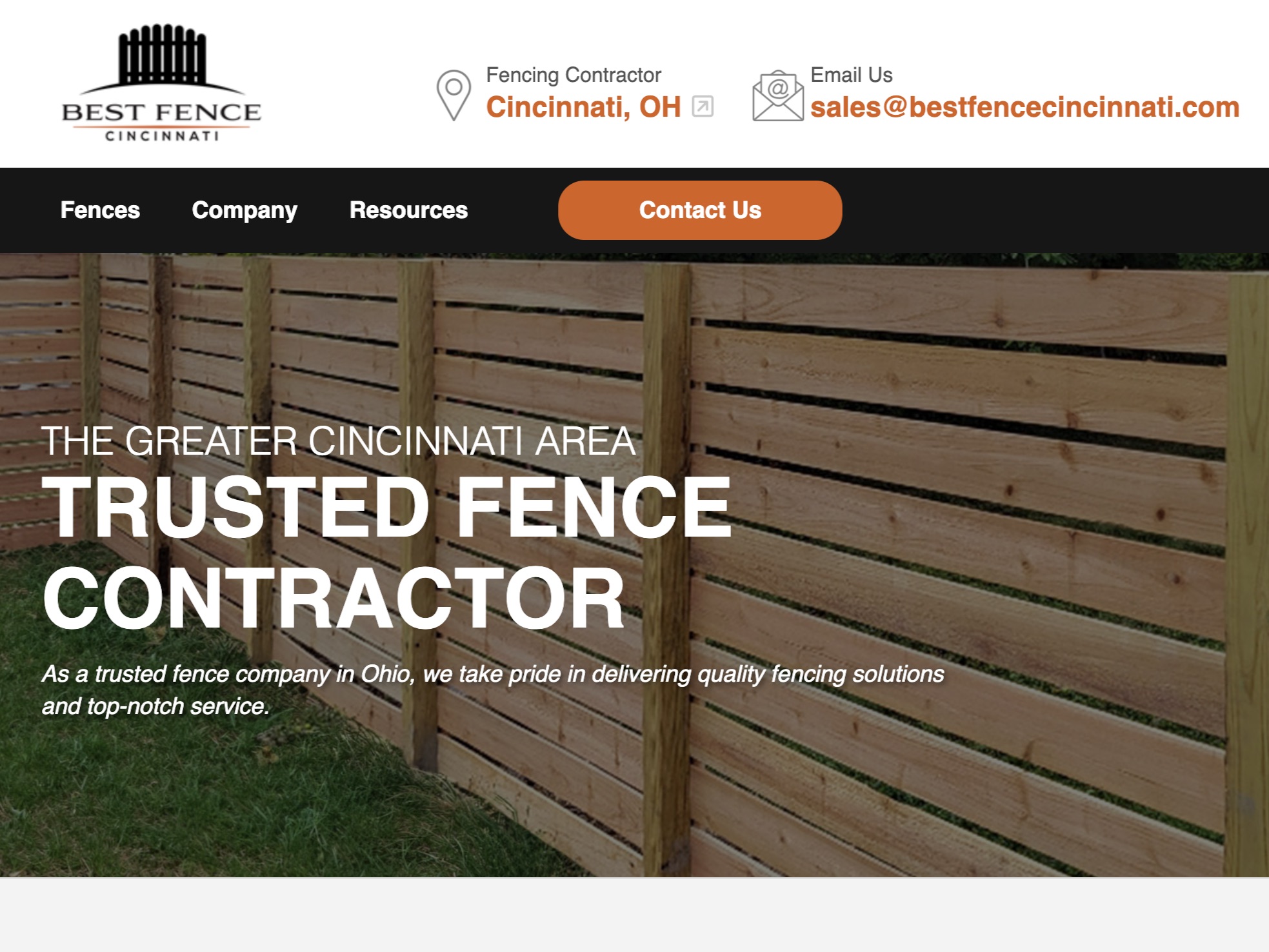 Photo of a Cincinnati OH fence company
