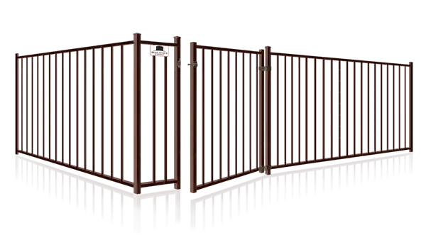 Aluminum single walk gate and fence