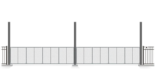 Automated chain link Vertical Lift gate in closed position