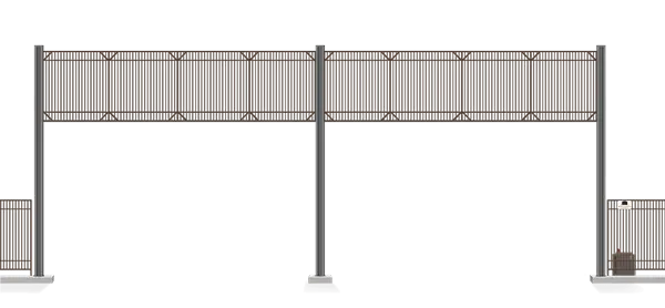 Automated Metal Vertical Lift gate  in open position