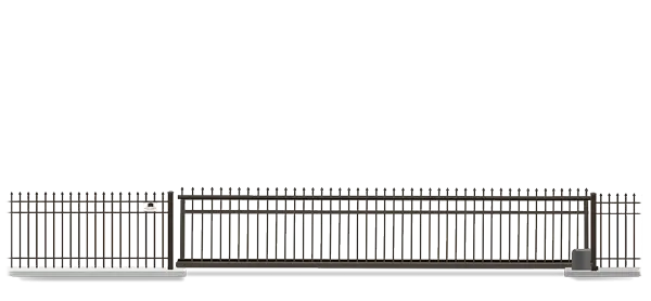 Automated Metal Vertical Pivot gate  in closed position