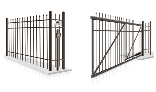 Steel gate with automated swing doors