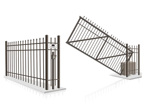 Steel automated vertical pivot gate