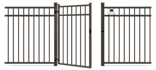 Metal single walk gate - open position