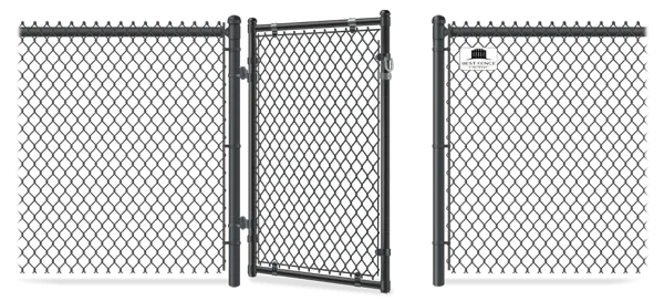 Chain Link gate in open position